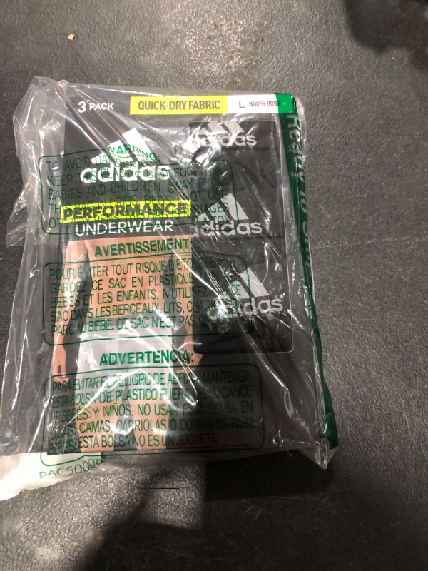 Photo 2 of adidas Men's Performance Boxer Brief Underwear (3-Pack) Large Black/Light Onix Grey Size L