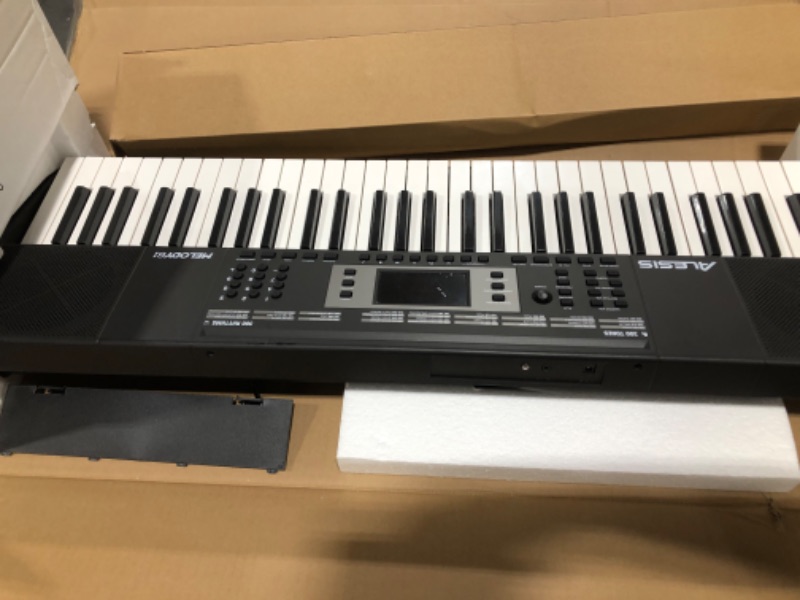 Photo 2 of Alesis Melody 61 Key Keyboard Piano for Beginners with Speakers, Stand, Bench, Headphones, Microphone, Sheet Music Stand, 300 Sounds and Music Lessons
