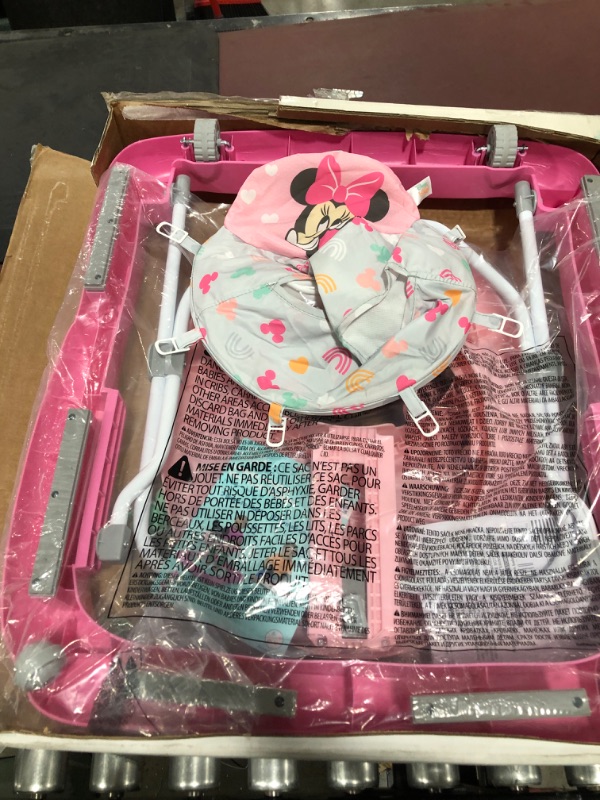 Photo 2 of Disney Baby Minnie Mouse 2-in-1 Forever Besties Baby Walker - Easy Fold Frame and Removable Toy Station, Age 6 Months+ Minnie Forever Besties