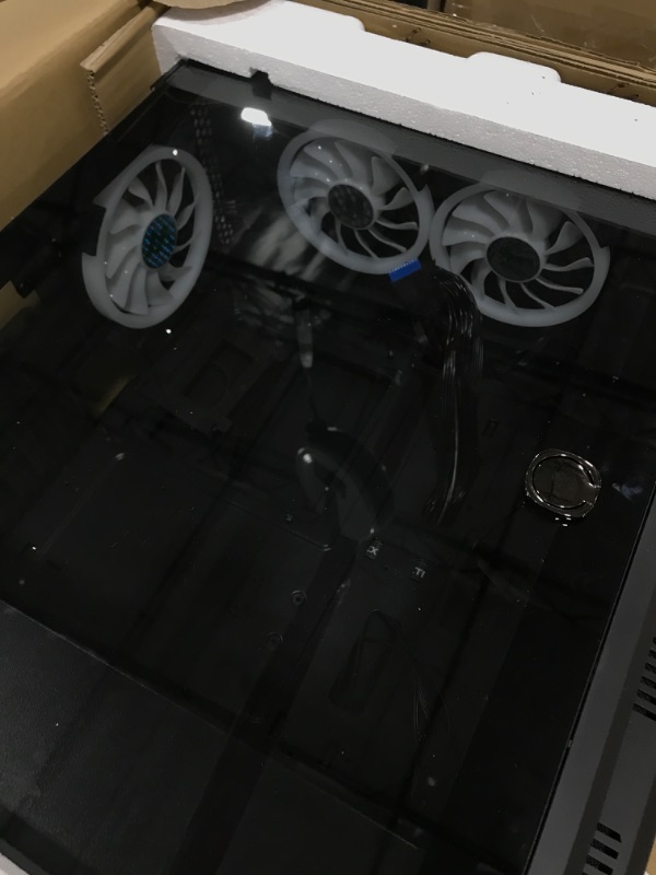 Photo 3 of MUSETEX ATX PC Case Pre-Install 6 ARGB Fans, Mid-Tower Gaming Case with Opening Tempered Glass Side Panel Door, Mesh Computer Case, TW8