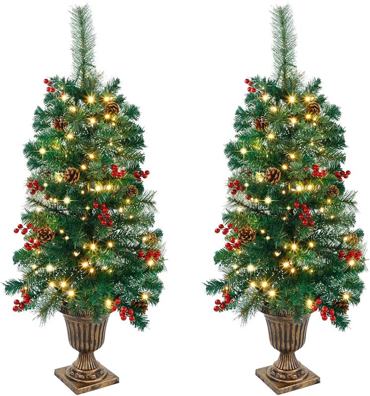 Photo 1 of 2 Pack Christmas Tree, 3 FT Pre-Lit Artificial Crestwood Spruce