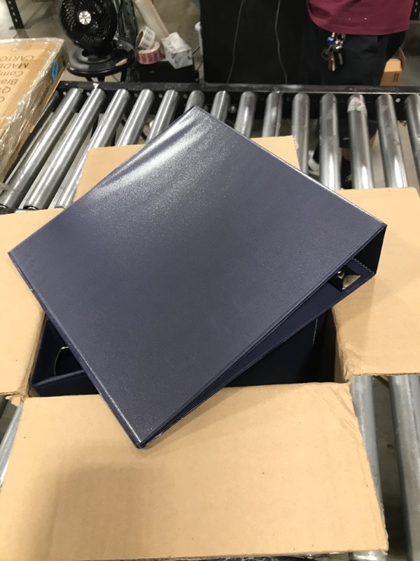 Photo 3 of Avery Heavy Duty View 3 Ring Binder, 2" One Touch EZD Ring, Holds 8.5" x 11" Paper, 6 Navy Blue Binders (79802) 6 Pack