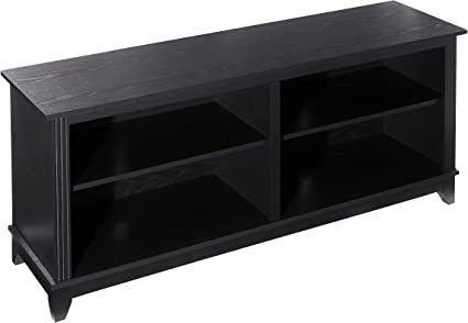 Photo 1 of  TV Stand Storage Media Console for TV's up to 65 Inches 58" with 4 Storage Shelves, Midnight Black