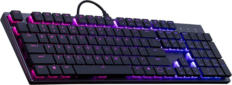 Photo 1 of Cooler Master USB Type-C (Keyboard Side), USB 2.0 Type A (Computer Side) Sk-650-Gklr1-US SK650 Mechanical Keyboard with Cherry MX Low Profile Switches In Brushed Aluminum Design,BlacK Layout,Full
