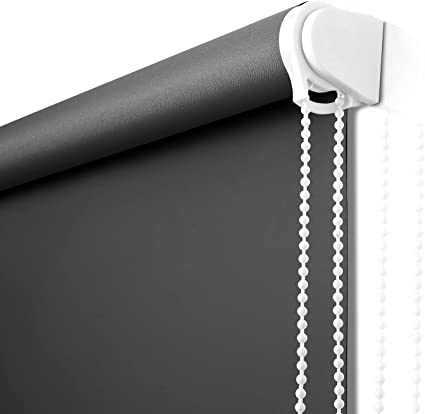 Photo 1 of  Roller Shades, Window Roller Blinds Thermal Insulated Shades for Home, Hotel, Club, Restaurant, Office (25" W x 68" L, Black)