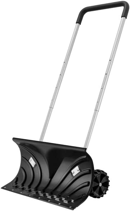 Photo 1 of  Snow Shovel for Driveway, Snow Shovel 26-in Heavy Duty Adjustable Snow Push Plow on Wheels Snow Removal Tool for Driveway, Pavement or Path