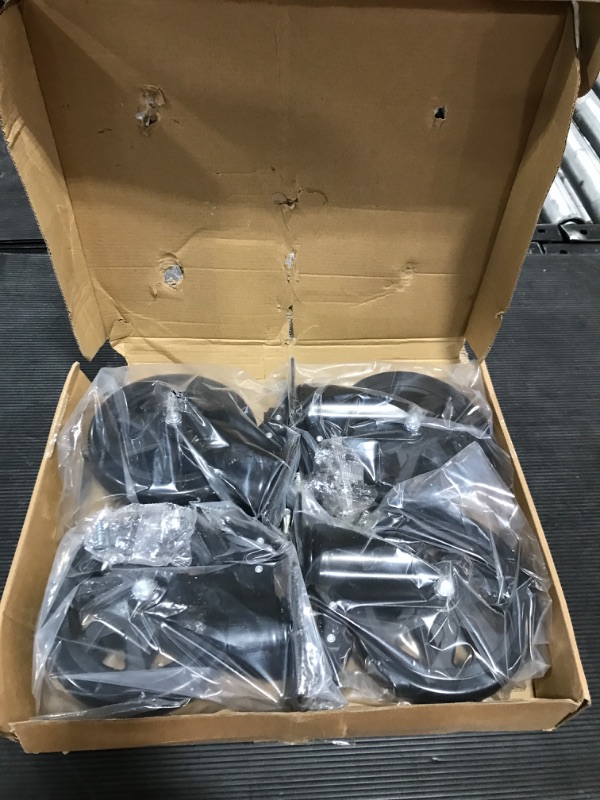 Photo 2 of 6 Inch Caster Wheels 3000lbs,Heavy Duty Casters Set of 4 with Brake, No Noise Polyurethane Swivel Caster Wheels for Cart,Furniture,Workbench(Free Screws & Spanners) 6'', 4 Brake