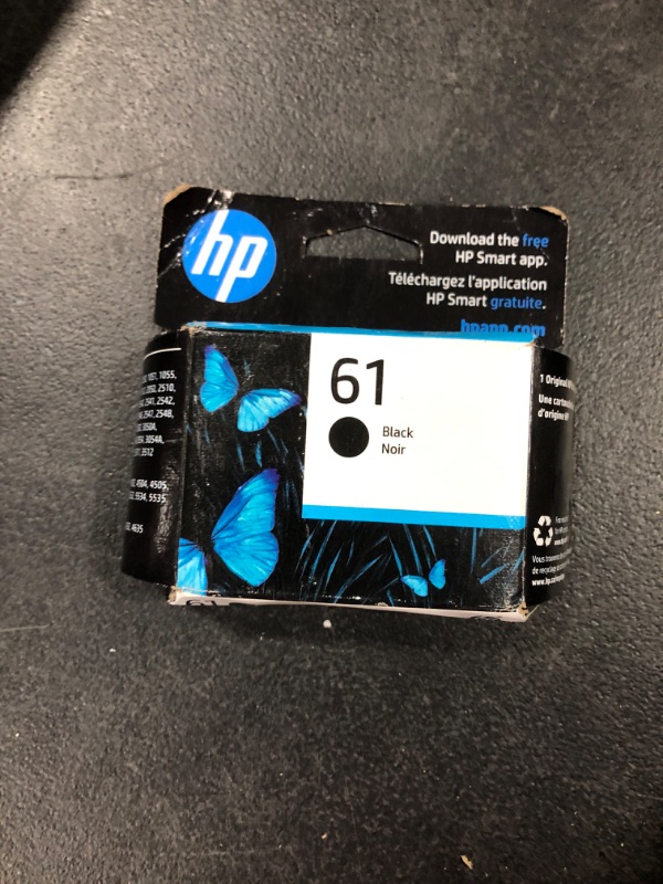 Photo 2 of HP 61 Black Ink Cartridge | Works with DeskJet 1000, 1010, 1050, 1510, 2050, 2510, 2540, 3000, 3050, 3510; ENVY 4500, 5530; OfficeJet 2620, 4630 Series | Eligible for Instant Ink | CH561WN 1 1 Pack