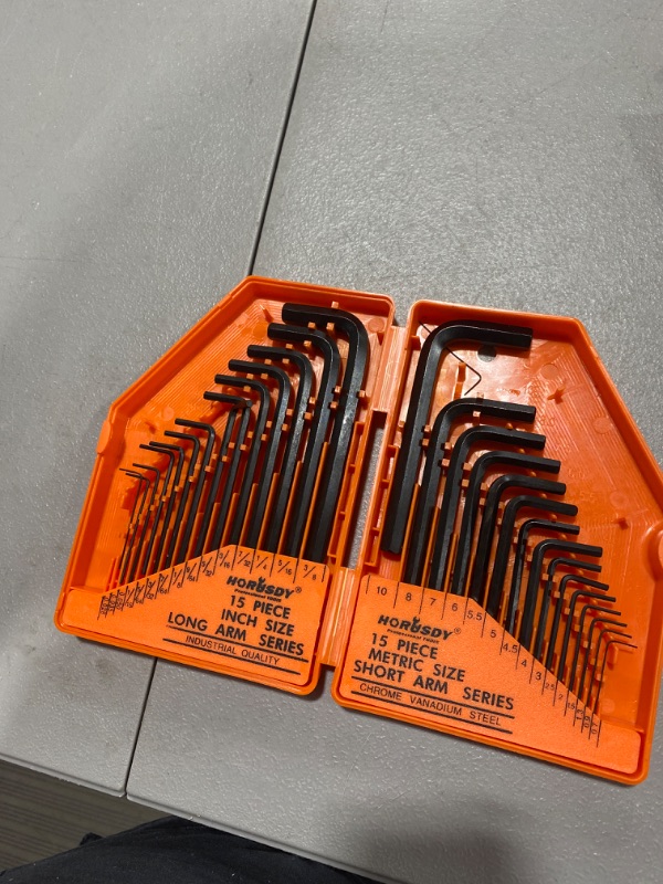 Photo 2 of HORUSDY 30-Piece Hex Key Set, Allen Wrench Set Inch/Metric MM(0.7mm-10mm) SAE(0.028"-3/8)