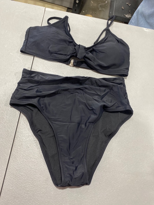 Photo 1 of 2 PIECE BLACK SWIMSUIT SIZE L 