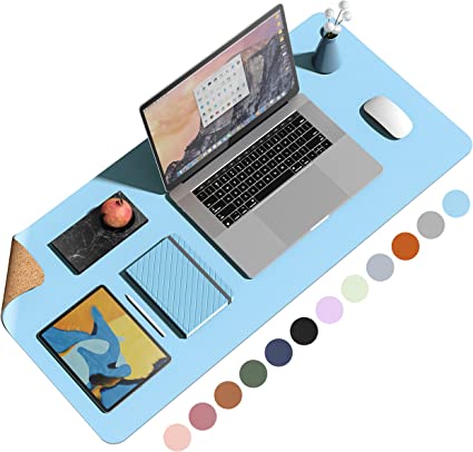 Photo 1 of Cork Leather Desk Pad, Dual Side Office Desk Mat, Ultra Thin Large Mouse Pad, Laptop Desk Table Protector, Waterproof Desk Writing Pad for Office Work/Home