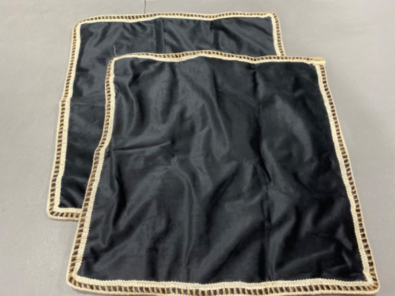 Photo 1 of 17" X 17" 2 PACK BLACK VELVET PILLOW COVERS 