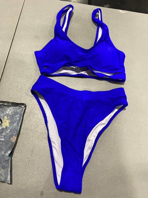 Photo 1 of 2 PIECE BLUE SWIMSUIT SIZE S 