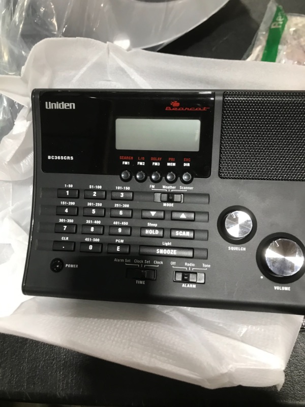 Photo 1 of Uniden BC365CRS 500 Channel Scanner and Alarm Clock with Snooze, Sleep, and FM Radio with Weather Alert, Search Bands Commonly used for Police, Fire/EMS, Aircraft, Radio, and Marine Transmissions