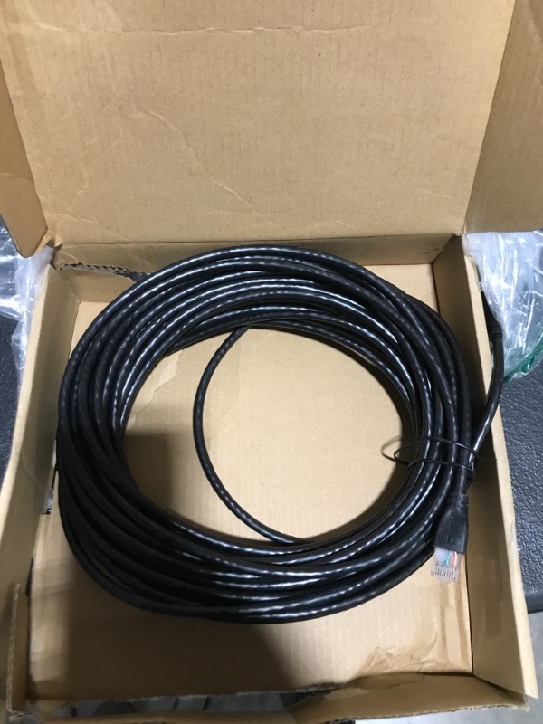 Photo 2 of Amazon Basics RJ45 Cat-6 Ethernet Patch Internet Cable - 50 Foot (15.2 Meters), Black 50 Foot 1-Pack Cable