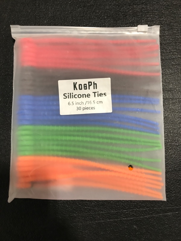 Photo 2 of 30-pack 6.5 Inch Reusable Silicone Zip Ties, Cable Ties, Bag Seal Clips, Elastic Straps, Keychain Ties, Collection Management Ties, Rubber Twist Ties, Household Snake Ties, All-purpose Silicone Cords. 