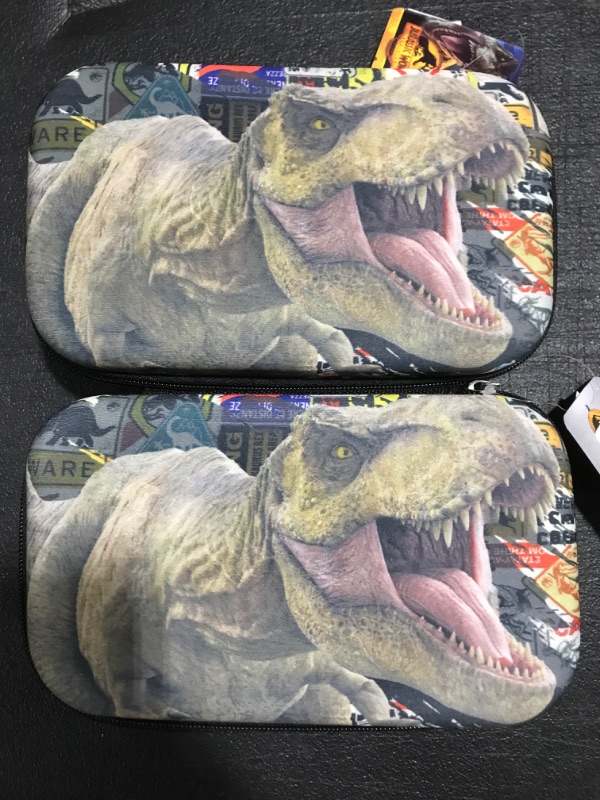 Photo 2 of LOT OF 2 United Pacific Designs 712465JW: Jurassic World Molded Eva Pencil Case, Black, Small
