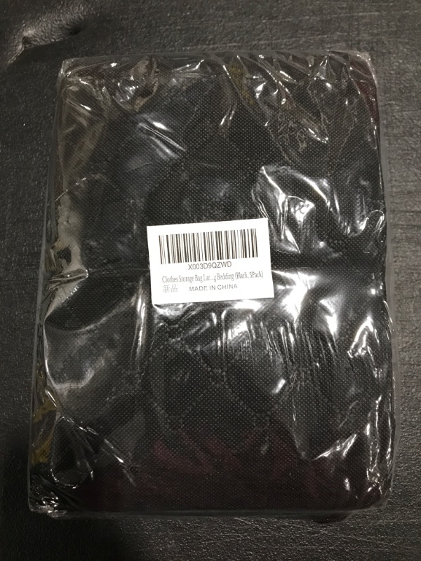 Photo 1 of CLOTHES STORAGE BAG. BLACK. SIZE LARGE. 3-PACK. 