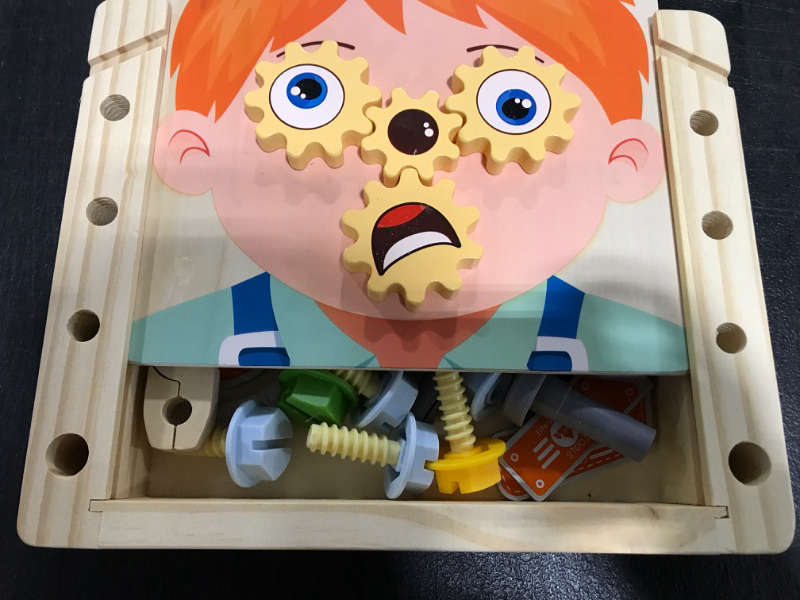 Photo 1 of Atoylink Kids Wooden Tool Set for Toddlers Tool Box Kit Boys Girls Montessori Educational Learning Construction Toys Preschool Gift for 2 3 4 5 6 Year Old