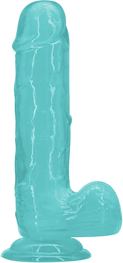 Photo 1 of 8 Inch Silicone Realistic Dildo, Big Dildo Feels Like Skin for Women with Strong Suction Cup for Hands-Free Play, Huge Penis- Body-Safe Material and Adult Sex Toys for Vaginal G-Spot &Anal, Blue 