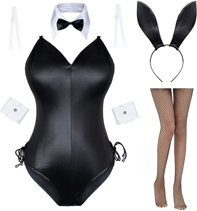 Photo 1 of AiMiNa Womens Bunny Girl Senpai Cosplay Anime Role Costume One Piece Bodysuit stockings set SIZE M