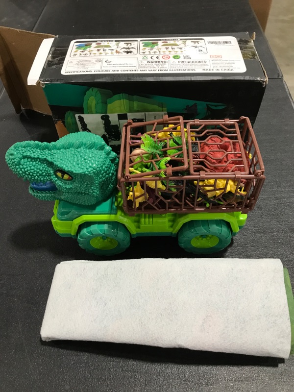 Photo 2 of 25 in 1 New Tyrannosaurus Rex Dinosaur Carrier Truck Set, Toddler Dinosaur Transport Car Toys for Kids 3-5 with Play Mat, 18 Dino Figures, Eggs, Capture Dinosaurs Playset for 3 4 5 6 7+ Year Old Boys Dino truck. OPEN BOX. 