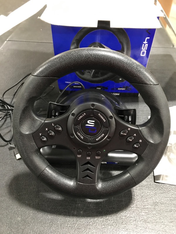 Photo 2 of Superdrive SV450 racing steering wheel with Pedals and Shifters Xbox Serie X / S, Switch, PS4, Xbox One, PS3, PC (programmable for all games). OPEN BOX. PRIOR USE. 