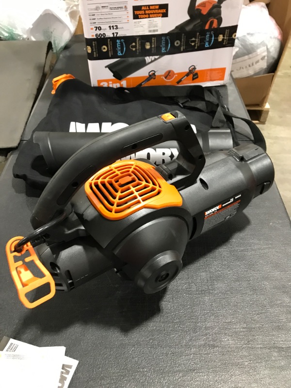 Photo 3 of 3-in-1 Trivac 2 Speed Electric Leaf Blower, 108223, 600 CFM. OPEN BOX.  
