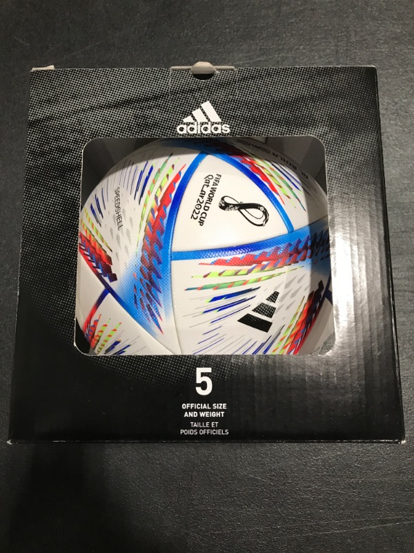 Photo 2 of adidas unisex-adult FIFA World Cup Qatar 2022 Al Rihla Pro Soccer Ball 5 White/Pantone. 