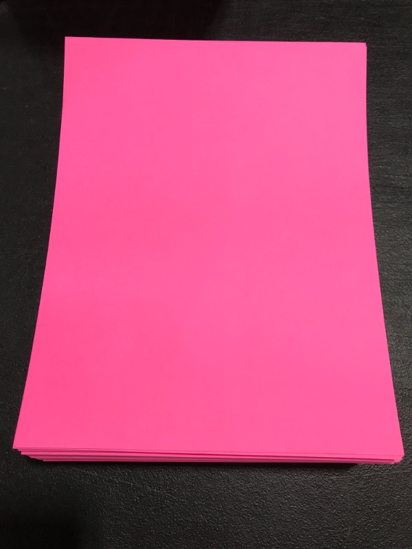 Photo 2 of Neenah 21041 Wausau Astrobrights Colored Cardstock, 8.5” x 11”, 65 lb / 176 GSM, Pulsar Pink, 250 Sheets. OPEN PACKAGE. 
