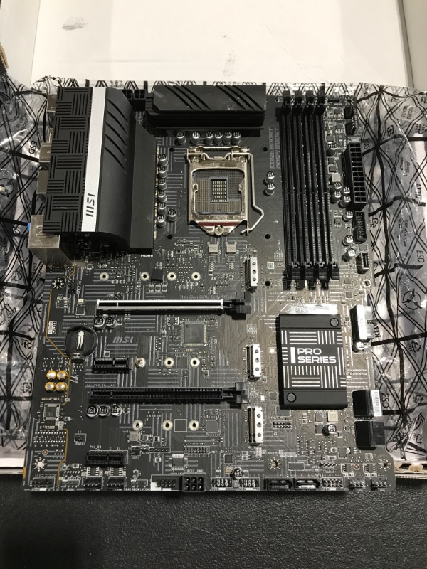 Photo 2 of MSI Z590-A PRO ProSeries Motherboard (ATX, 11th/10th Gen Intel Core, LGA 1200 Socket, DDR4, PCIe 4, M.2 Slots, USB 3.2 Gen 2, 2.5G LAN, DP/HDMI). 