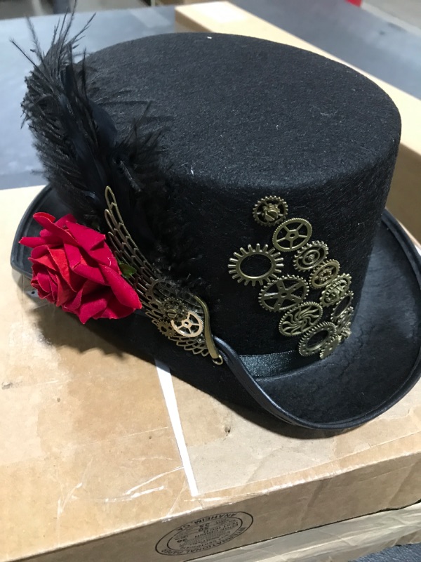 Photo 2 of Red Rose Steampunk Hat