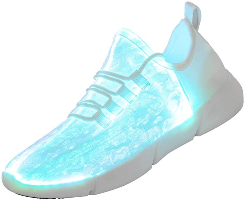 Photo 4 of Size 38 Fiber Optic LED Shoes Light Up Sneakers for Women Men with USB Charging Flashing Festivals Party Dance Luminous Kids Shoes
