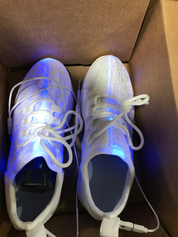 Photo 3 of Size 38 Fiber Optic LED Shoes Light Up Sneakers for Women Men with USB Charging Flashing Festivals Party Dance Luminous Kids Shoes
