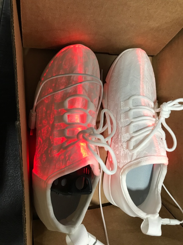 Photo 2 of Size 38 Fiber Optic LED Shoes Light Up Sneakers for Women Men with USB Charging Flashing Festivals Party Dance Luminous Kids Shoes
