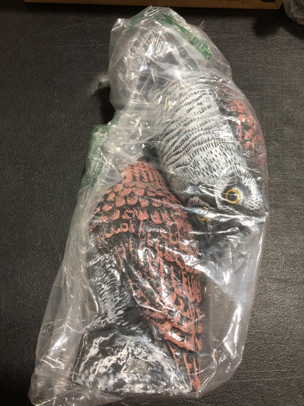 Photo 1 of 2 PACK Owl Decoys to Scare Birds Away | Plastic Owls to Scare Birds Away | Owl Statue for Garden & Outdoors. PRIOR USE. 
