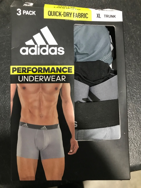 Photo 2 of adidas Men's Performance Trunk Underwear (3-Pack) -2020 X-Large Onix Grey/Black/Grey
SIZE XL