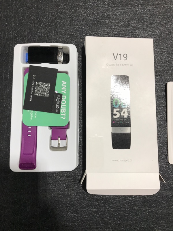 Photo 1 of MorePro Heart Rate Monitor Blood Pressure Fitness Activity Tracker with Low O2 Reminder, IP68 Waterproof Smart Watch with HRV Sleep Health Monitor Smartwatch for Android iOS Phones Purple. 