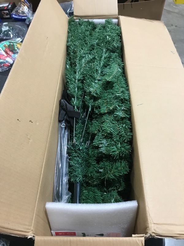 Photo 2 of 7.5ft Artificial Holiday Christmas Tree, Unlit Premium Hinged Spruce Holiday Xmas Tree with Metal Foldable Stand for Home, Office, Party Decoration Green 7.5FT. OPEN BOX. 