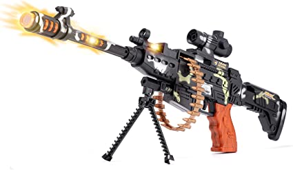 Photo 1 of Gun Toys for Boys Combat Military Mission Machine Gun Toy with LED Flashing Lights and Sound Effects for Kids Playing
