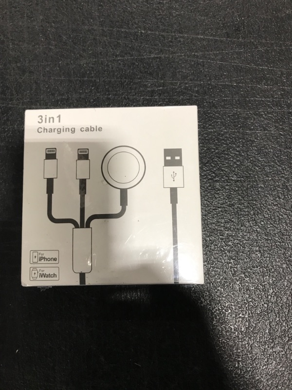 Photo 2 of 3 in 1 Portable Magnetic Watch Charger Cable Compatible with Apple Watch Series 8/7/6/SE/5/4/3/2/1 and iPhone 13/12/11/Pro/Max/XR/XS/XS Max/X and iPad Series&Airpods Series(1.2m)