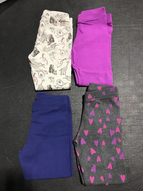 Photo 1 of 4 PACK SPOTTED ZEBRA TODDLER GIRLS' LEGGINGS. SIZE XS 4-5. 