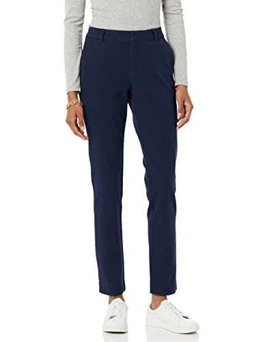 Photo 1 of Amazon Essentials Women's Bi-Stretch Full Length Straight Leg Pant, Navy, 8
