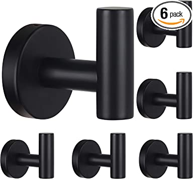 Photo 1 of 6 PCS BLACK BATH TOWEL HOOKS. 