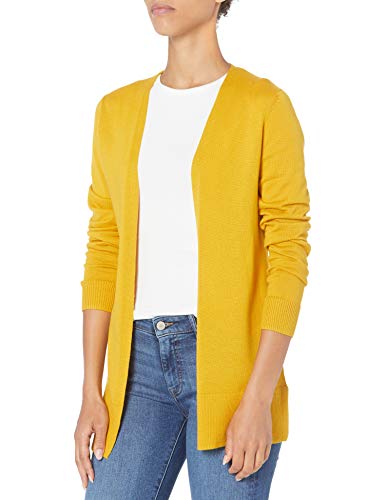 Photo 1 of Amazon Essentials Women's Lightweight Open-Front Cardigan Sweater (Available in Plus Size), Gold, Small
