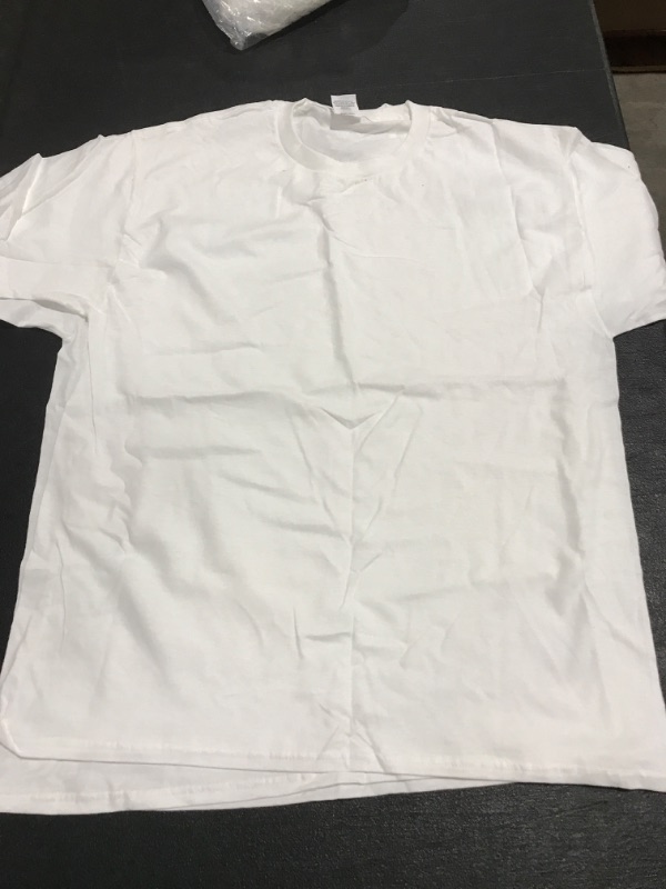 Photo 1 of 2-PACK HANES MEN'S T-SHIRTS. WHITE. SIZE LARGE. 