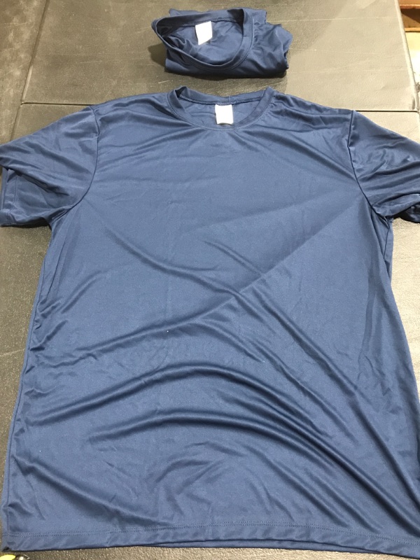 Photo 1 of 2 PACK HANES MEN'S COOL DRI T-SHIRTS. NAVY. SIZE XL. 