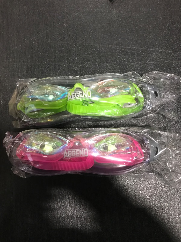 Photo 2 of Aegend Swim Goggles, 2 Pack Swimming Goggles No Leaking Adult Men Women Youth Aqua & Bright Rose