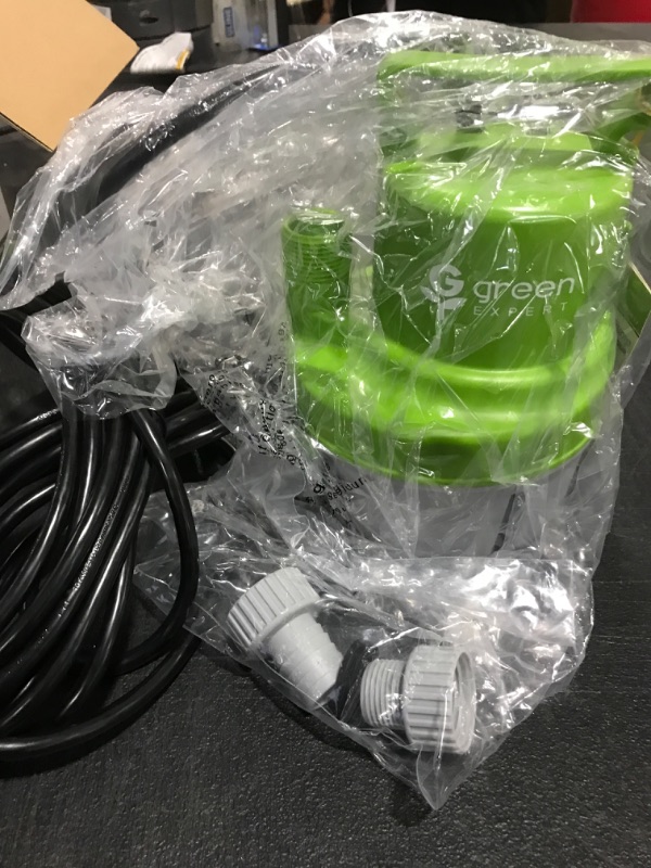 Photo 2 of Green Expert Handy Utility Pump Submersible for Water Removal from Pools Hot Tub Flooded House Basement Backup Drain Pump 25ft Long Power Cord Easy to Use 203617 1/6HP 1400GPH Manual