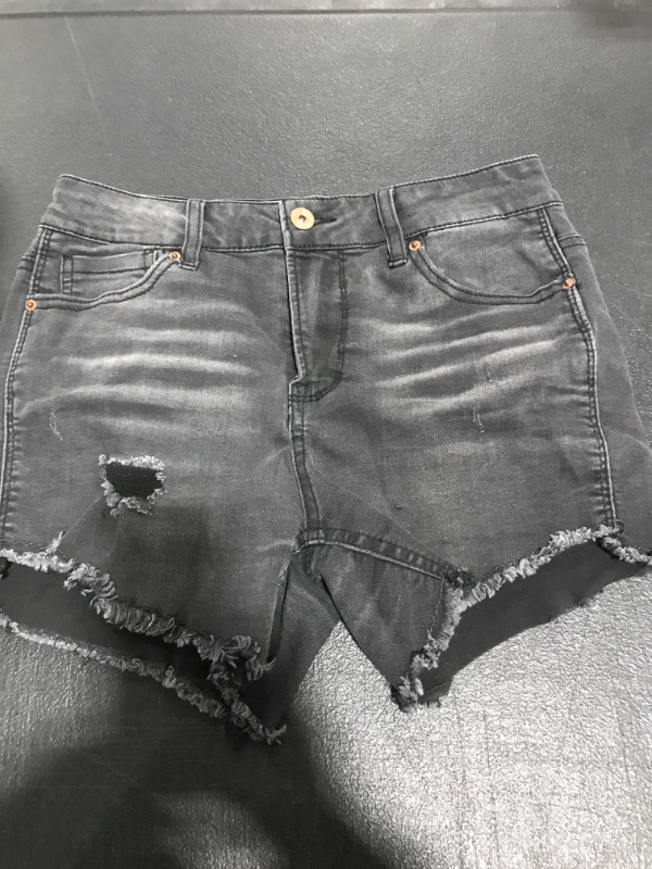 Photo 1 of  Women's High Waist Denim Distressed Jean Shorts Summer Hot Pants with Pockets…  Black Size 5